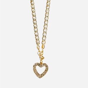 Gold Chain Diamond Heart Necklace